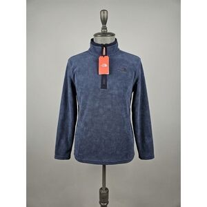 NEW THE NORTH FACE men's pyrite fleece 1/4 zip jacket in shady blue heather